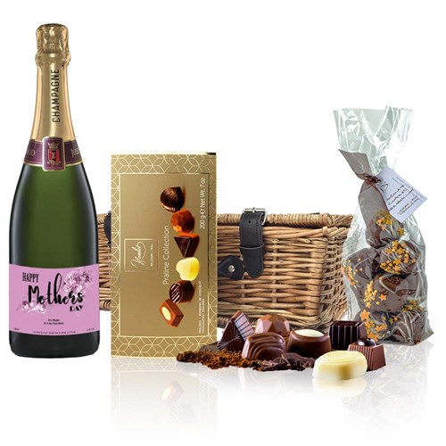 Personalised Champagne - Mothers day And Chocolates Hamper